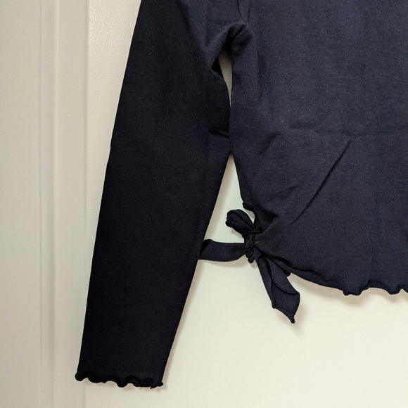 NWOT Girls Navy Scallop Crop Top - Picture 7 of 13